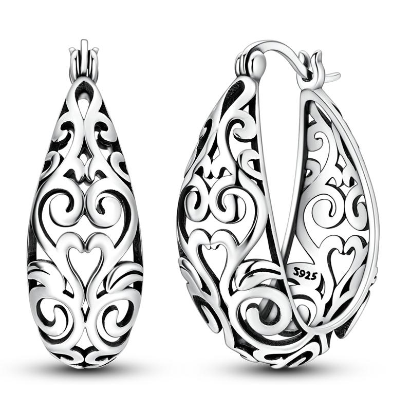 925 Sterling Silver Earrings Eternal Infinite Love Heart Starlight Hoops Earrings for Women Ladies Wedding Jewelry Fashion Gifts