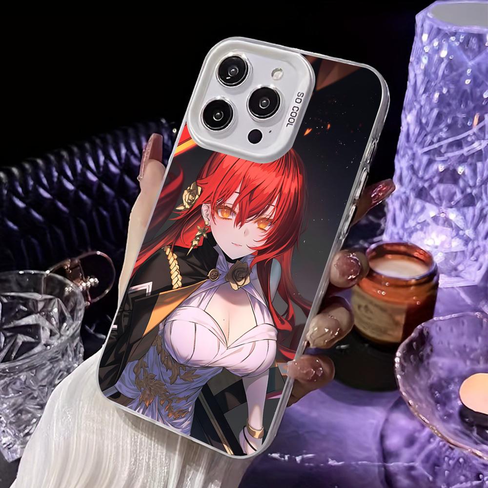 HSR Himeko White Translucent Mobile Phone Case for iPhone 17 16 15 14 13 12 11 X XR XS Air Pro Max Plus Colorful Cover