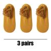 3 Pairs Women Winter Socks Warm Thicken Thermal Soft Solid Color Socks Wool Cashmere Snow Boots Velvet Lace Home Floor Sock