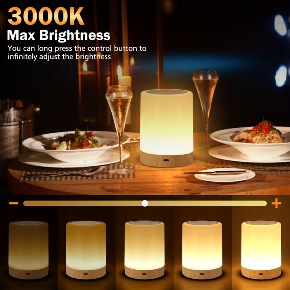 Timer Dimmable Desk Lamp USB Rechargeable Portable Bedside Light  Bedroom Decor