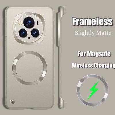 Para Magsafe Magnetic Matte Frameless Phone Case para Huawei Honor X60 Pro X50 GT Carregamento sem fio Magsafe Borderless Shockproof Cover para Honor X60