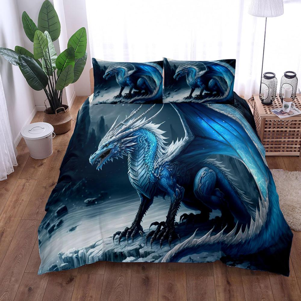 Dangerous Dragon Duvet Cover Set EU Single Double King US Twin Full Queen Size Bed Linen Set