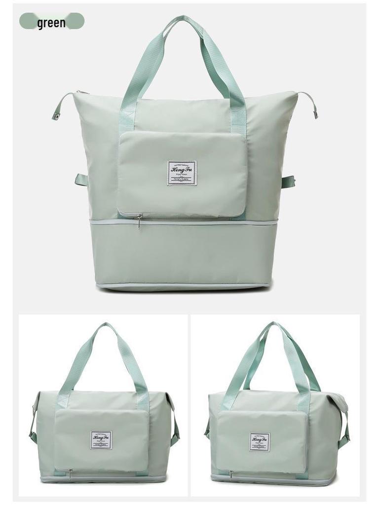 Skládací cestovní taška: Přenosná taška na jógu a fitness s oddělením na mokré a suché věci pro krátké výlety