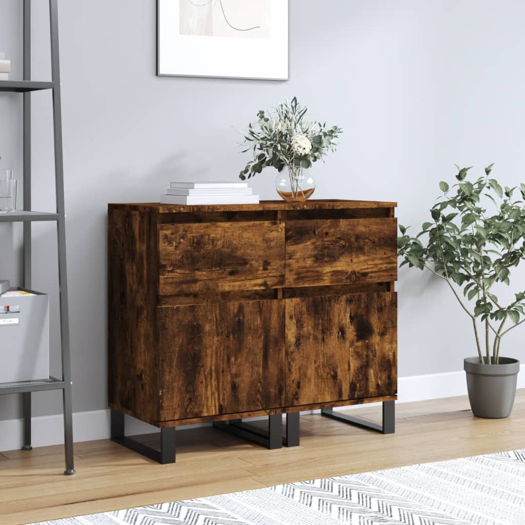 Sideboards 2 Pcs Smoked Oak 40 X 35 X 70 Cm Engineered Wood