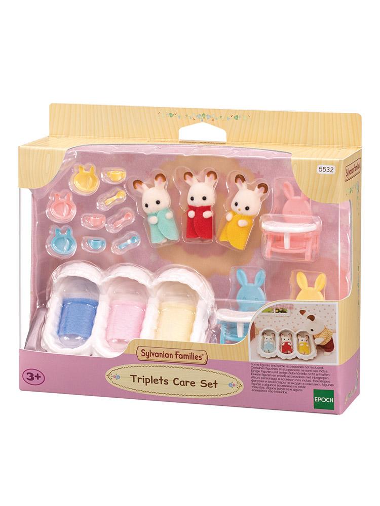 Sylvanian Families Chocolate Rabbit Triplets Baby Care Set (5532)