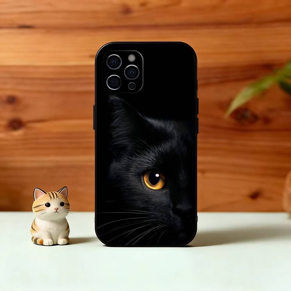 Black Cat Phone Case Silicone Soft For IPhone 17 16 15 14 13 12 11 X XR Plus Pro Max Plus