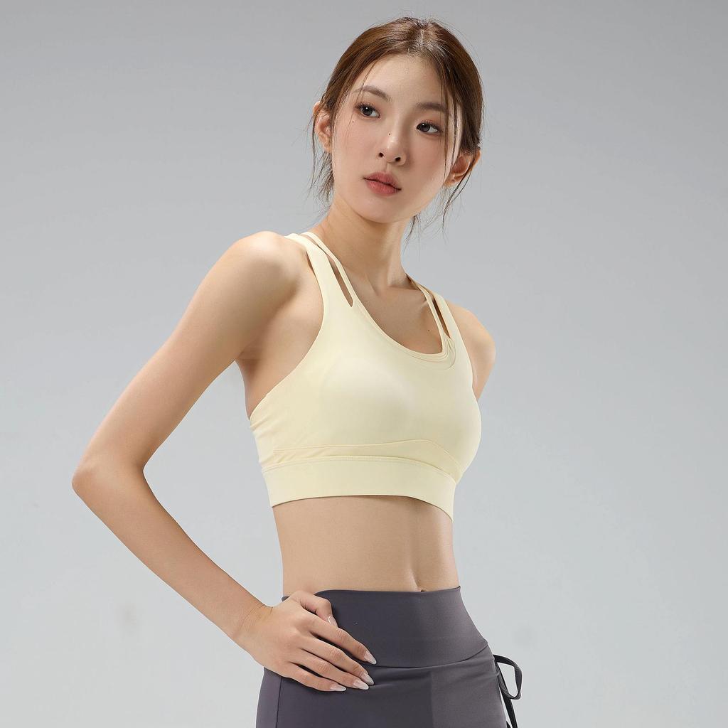 Women's High-Intensity Shockproof Workout Bra - Skin-Friendly, Beautiful Back Design for Pilates, Running, and Yoga.