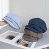 Solid Color Fine Plaid Beret Korean Style Women Artist Hat Casual Spring Painter Cap  Summer