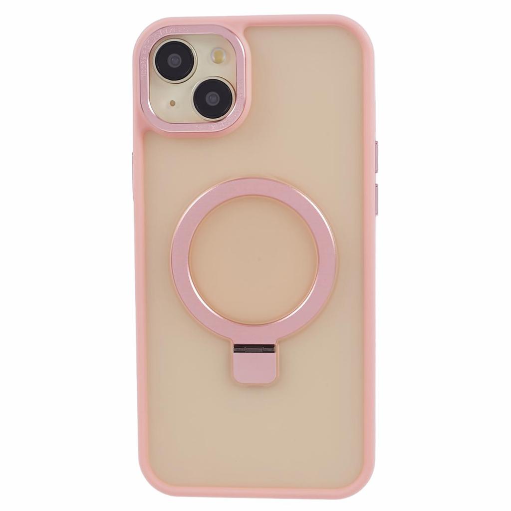For iPhone 14 Plus Case Compatible with MagSafe Skin-Touch Kickstand TPU+PC Phone Shell