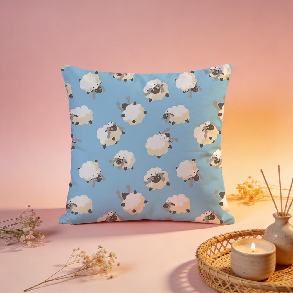 Fluffy Cute Sheep Graphic Cushion Cover Comfortable Durable Pillow Cover MultiScene for Home Office Car Sofa