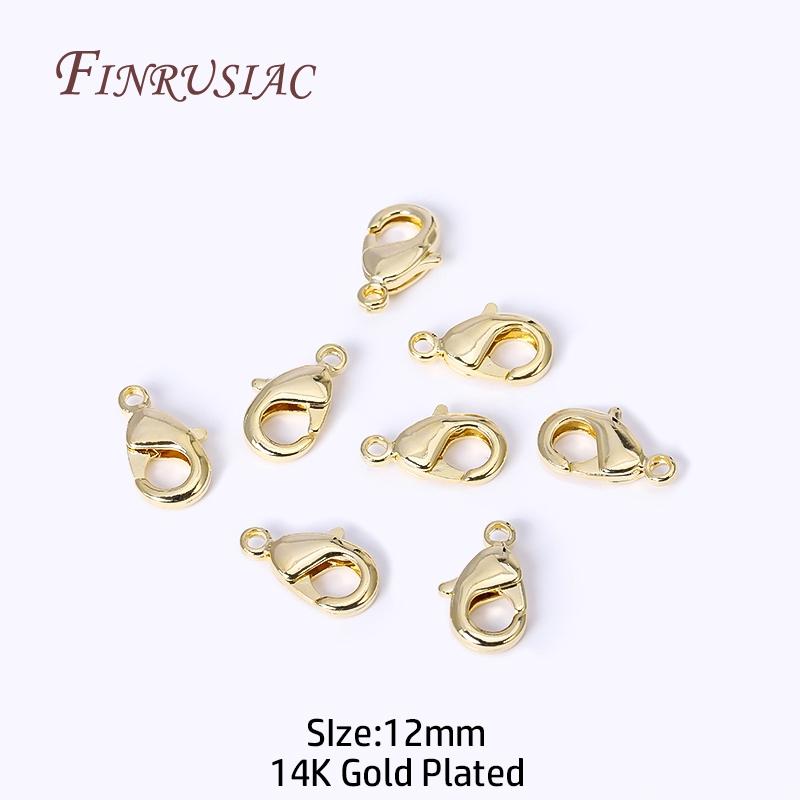 Fermoirs mousqueton plaqués or 18 carats 10 mm/12 mm pour la fabrication de colliers, bracelets et bijoux DIY Vente en gros 10/20/30 pièces/lot