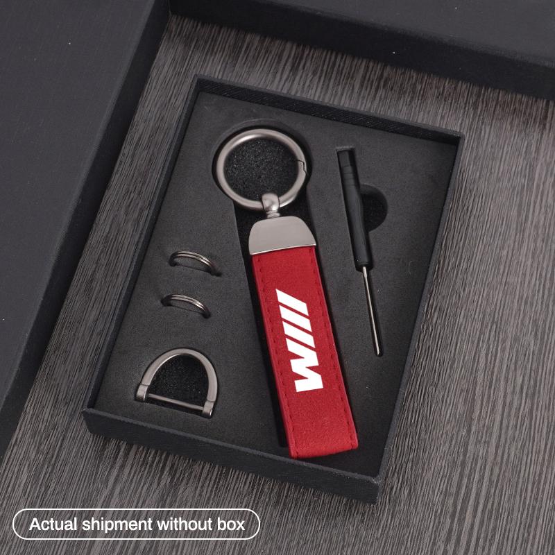 Car Keychain Key Ring Men Women Suede Leather Luxury Keyring For BMW M Power Performance M3 M5 X1 X3 X5 X6 E46 E39 E36 E60 E90 fsbm73