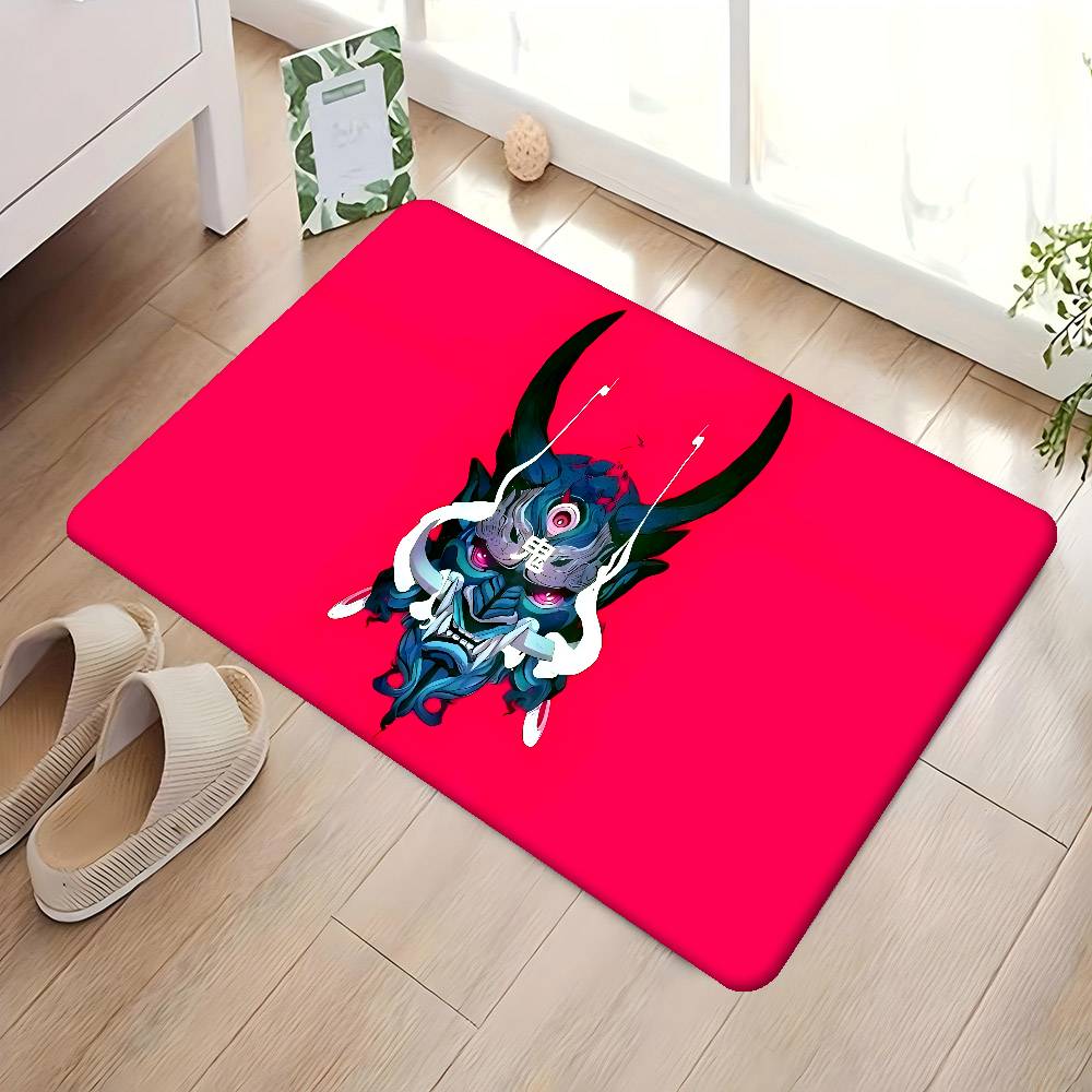 

C-Cyberpunk Samurai Logo Hallway Carpet Washable Non-Slip Living Room Sofa Chairs Area Mat Kitchen Doormat Area Rug 40x60 cm