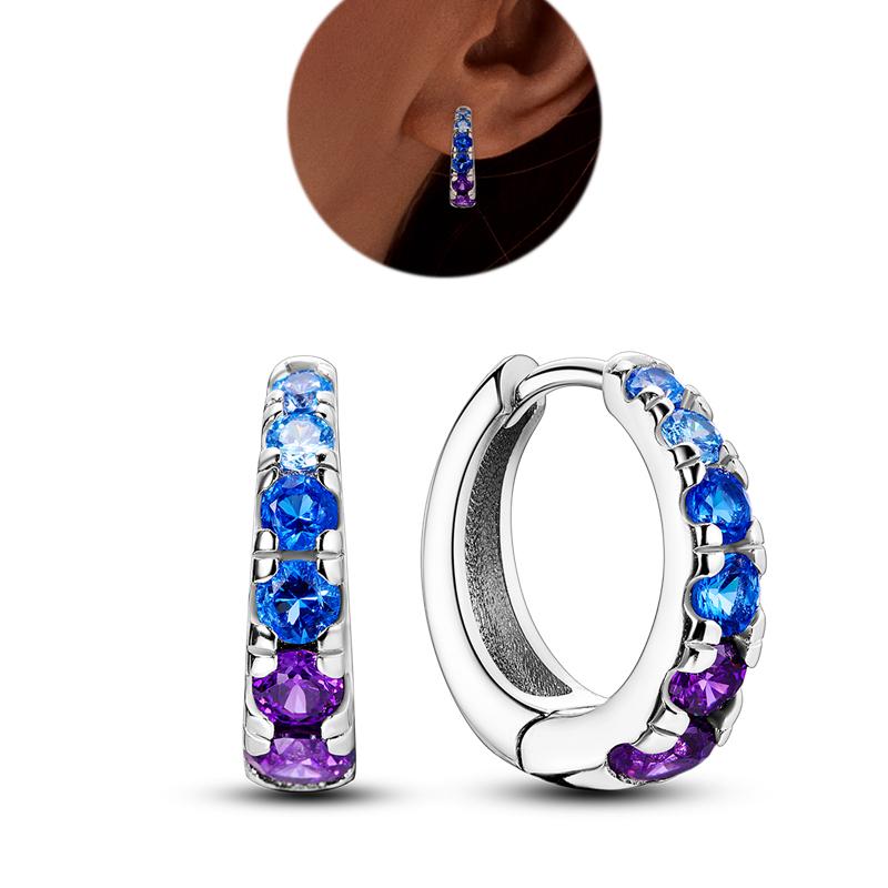 Heißer Verkauf 925 Sterlingsilber Kupfer Herz Ohrringe Passen Original Charms Creolen Für Frauen Mädchen Stecker Ohrring Feine Zirkonia Geschenke