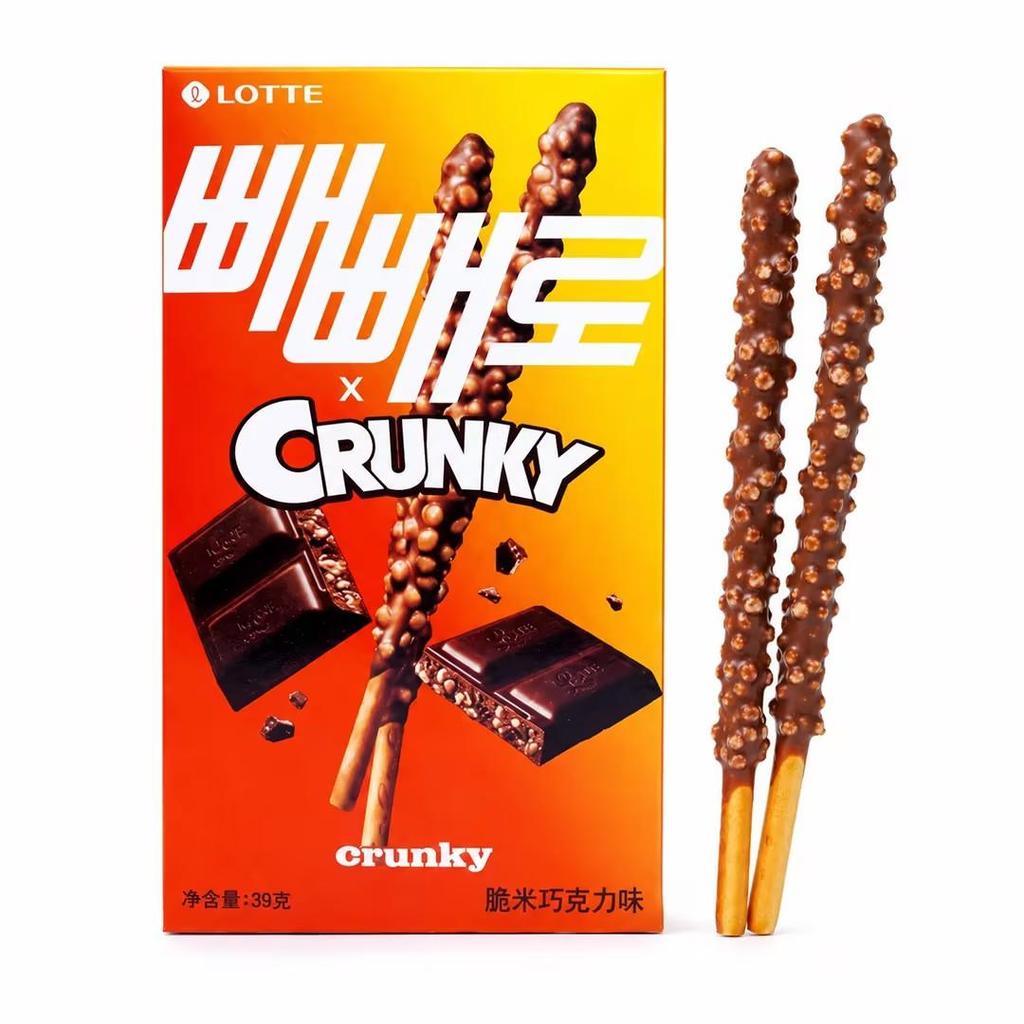 Lotte Pepero Crispy Rice Chocolate Biscuit Sticks 39g