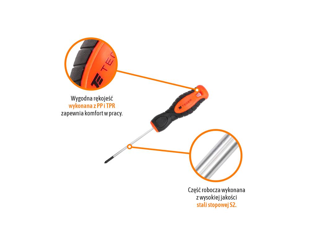Phillips Screwdriver PH 0x75mm /TEGER