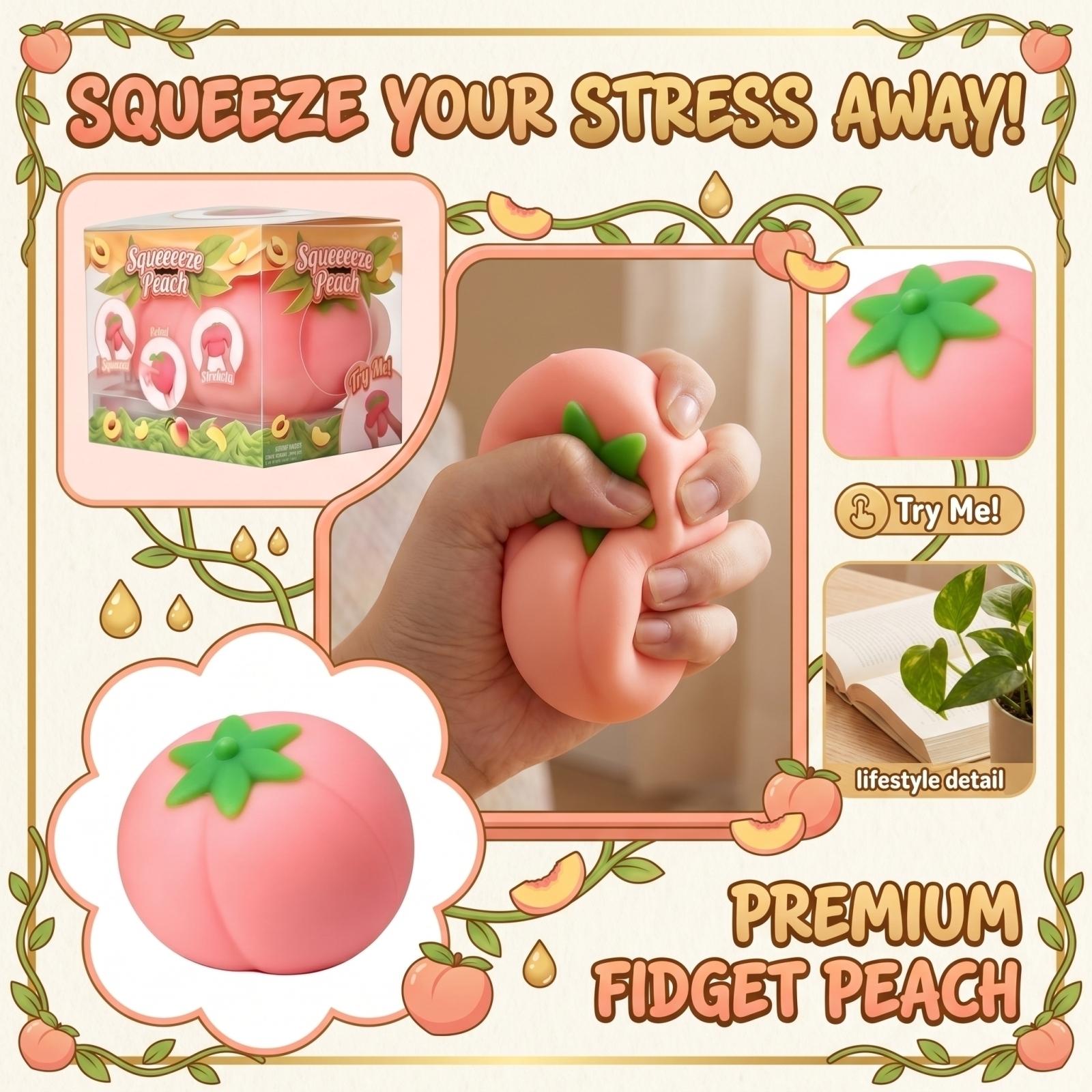 

Decompression Simulation Peach Venting Tool Big Peach Pinch Music Q Soft Slow Decompression And Stress Relief Toy. One Size розовый