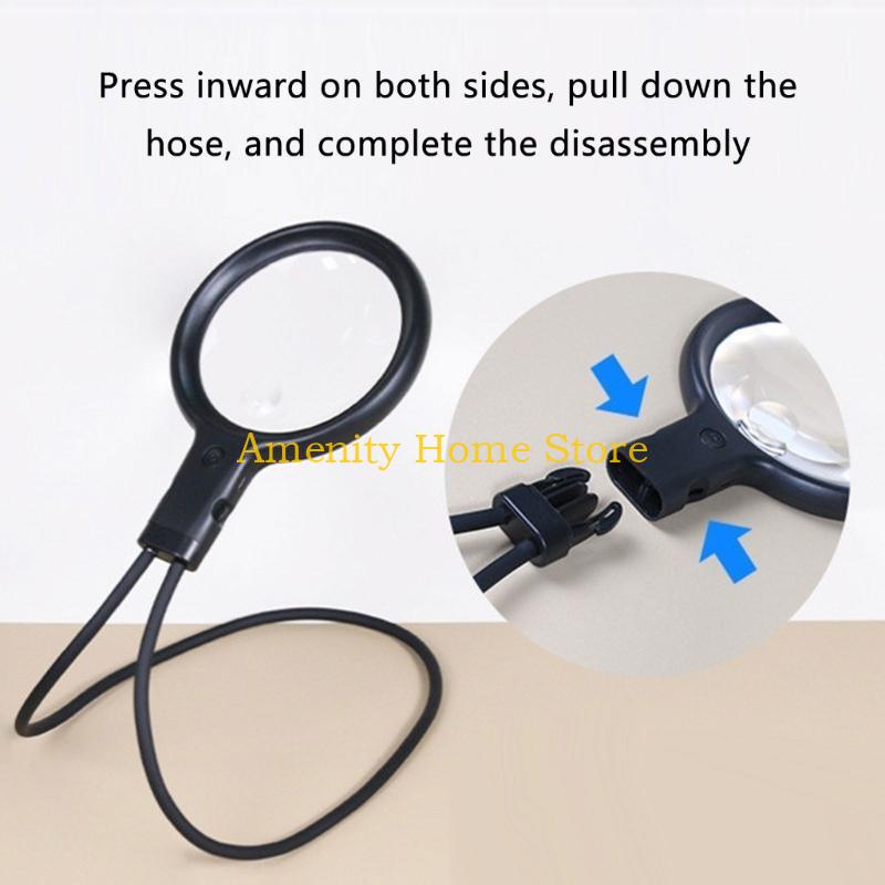 F26C Handheld Magnifier with Builtd In Rechargeable Battery LED Illuminates Magnifier