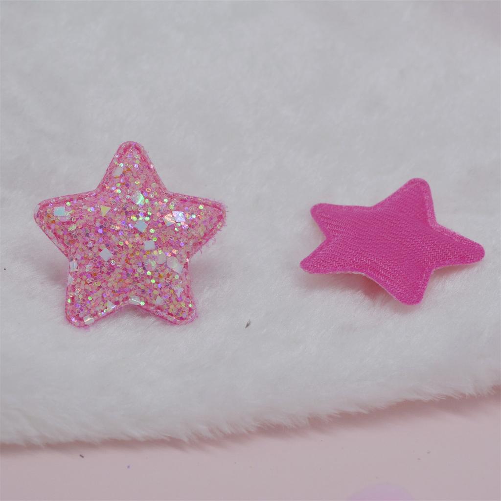 Applicazioni Imbottite a Stella in Tessuto Glitterato Per Accessori per Copricapi per Bambini Fai da Te e Patch Decorative per Artigianato Fai da Te
