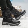 Winter Men's Snow Boots Women Waterproof High Sole Boots Plush Super Warm Boots Outdoor Fashion Couple Black Boots Size 36-46