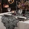 Versatile Coffee Table Runner Spider Web Runner, Black Lace Gothic Party Decor Cobweb for Halloween Dining Decoration Decorative Cover