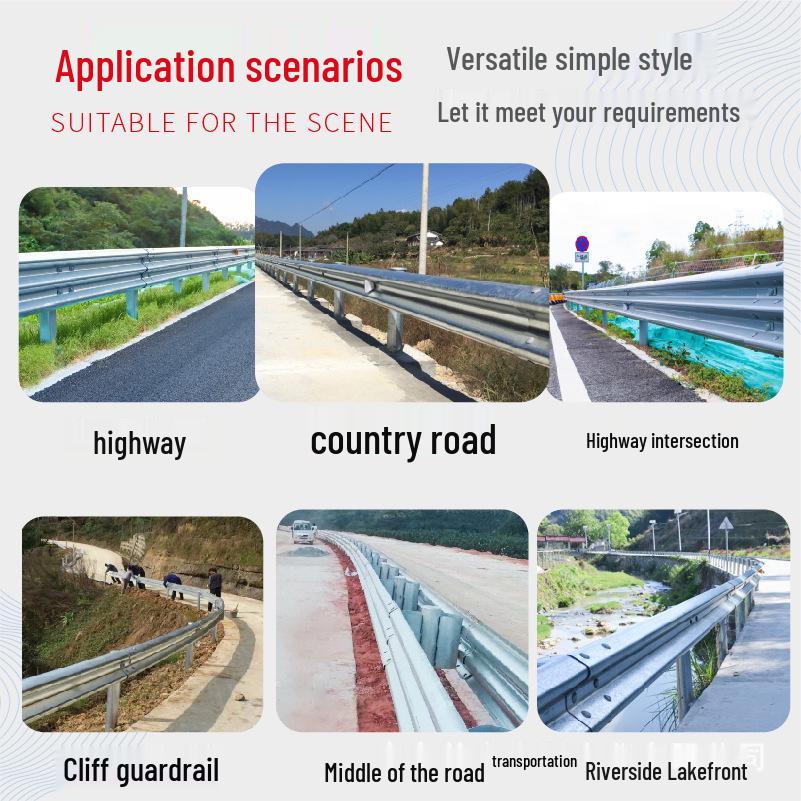 Rural Road Three-Wave Hot-Dip Galvanized Guardrail Panel for Anti-Collision Protection