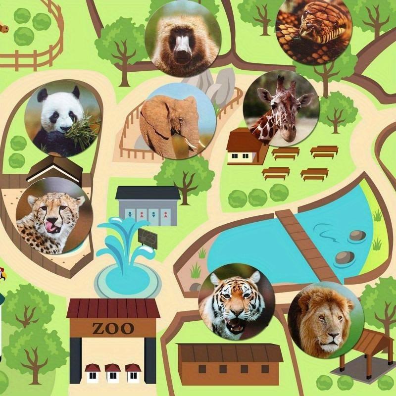 500 Pcs/roll Zoo Animals Cartoon Stickers Classic Sticker Sticker Pattern Lion Sticker