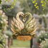 Acrylic Light Catcher Stained Glass Style Swan Pendant Decorative Suncatcher for Window Car Pendant And Christmas Tree Ornament Colorful Reflector,