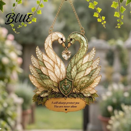 Acrylic Light Catcher Stained Glass Style Swan Pendant Decorative Suncatcher for Window Car Pendant And Christmas Tree Ornament Colorful Reflector,