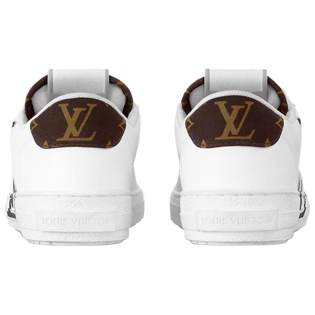 Louis Vuitton Charlie Low Top Stylish Skateboarding Shoes Women's White Brown 1AADOW