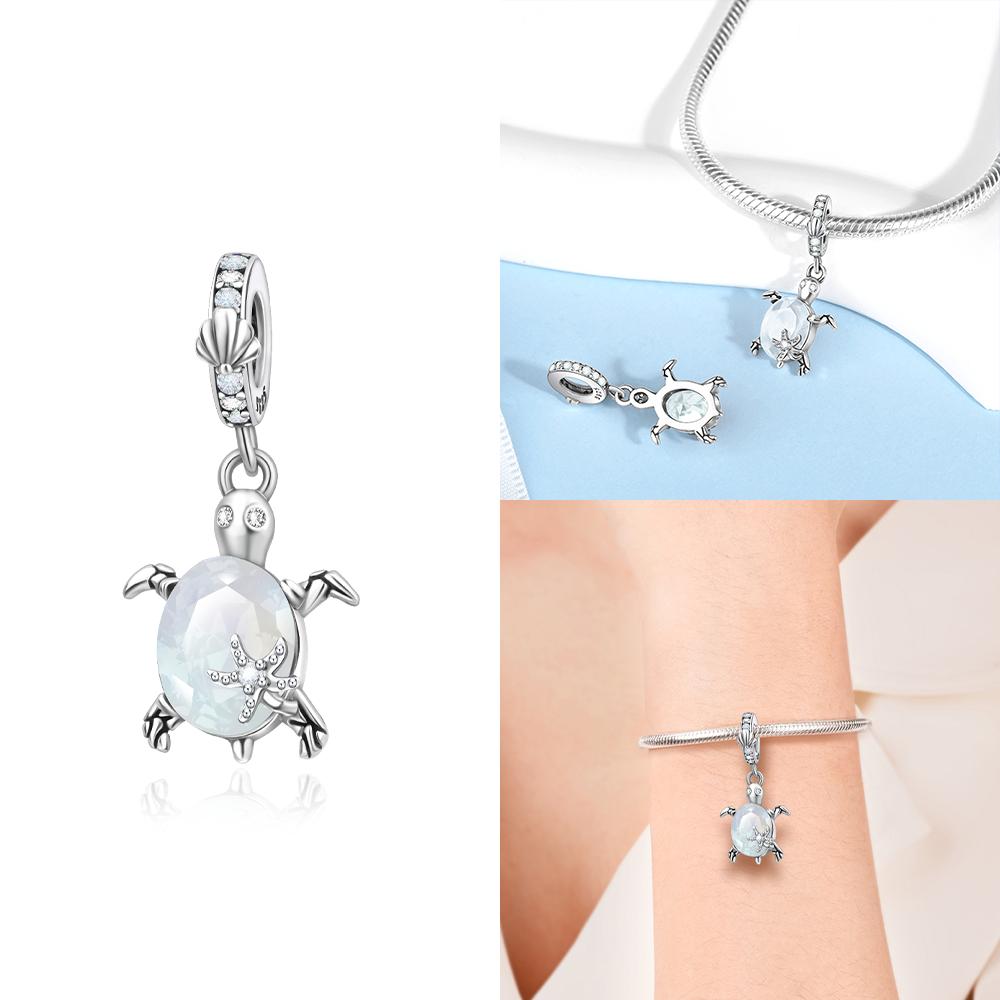 Authentic Murano Blue Turtle Pink Glass Bead Charms Compatible With Bracelets Charm Bead Charms Copper Jewellery Making Diy Anniversary Gift