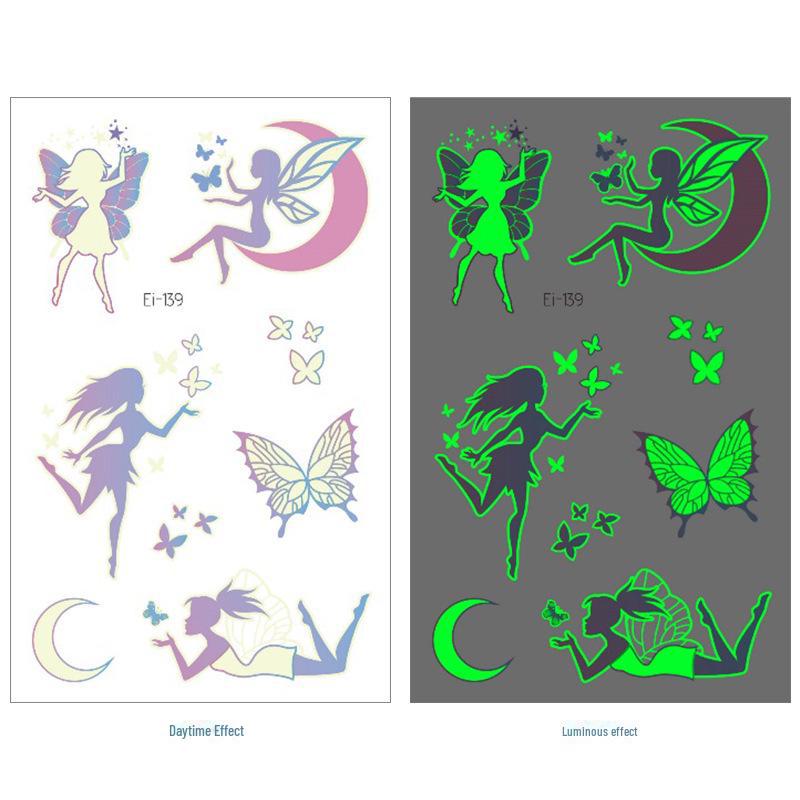 Fantasy Gradient Luminous Butterfly Tattoo Stickers