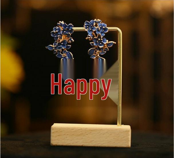 Silver Needle Red  Xi  Flower Pendant Earrings – Elegant Chinese Style Festive Studs