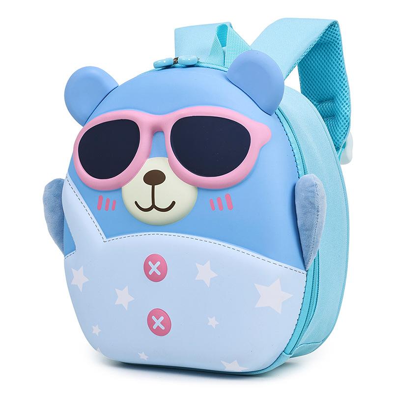 Schoolbag New Large Capacity Kindergarten School Bag Children's Cute Cartoon Bear Pressure Shell Bag Children's Fun 1D Backpack
