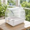 Cage Bird Bath with Food Tray Enclosed Hanging Dome Birdbath