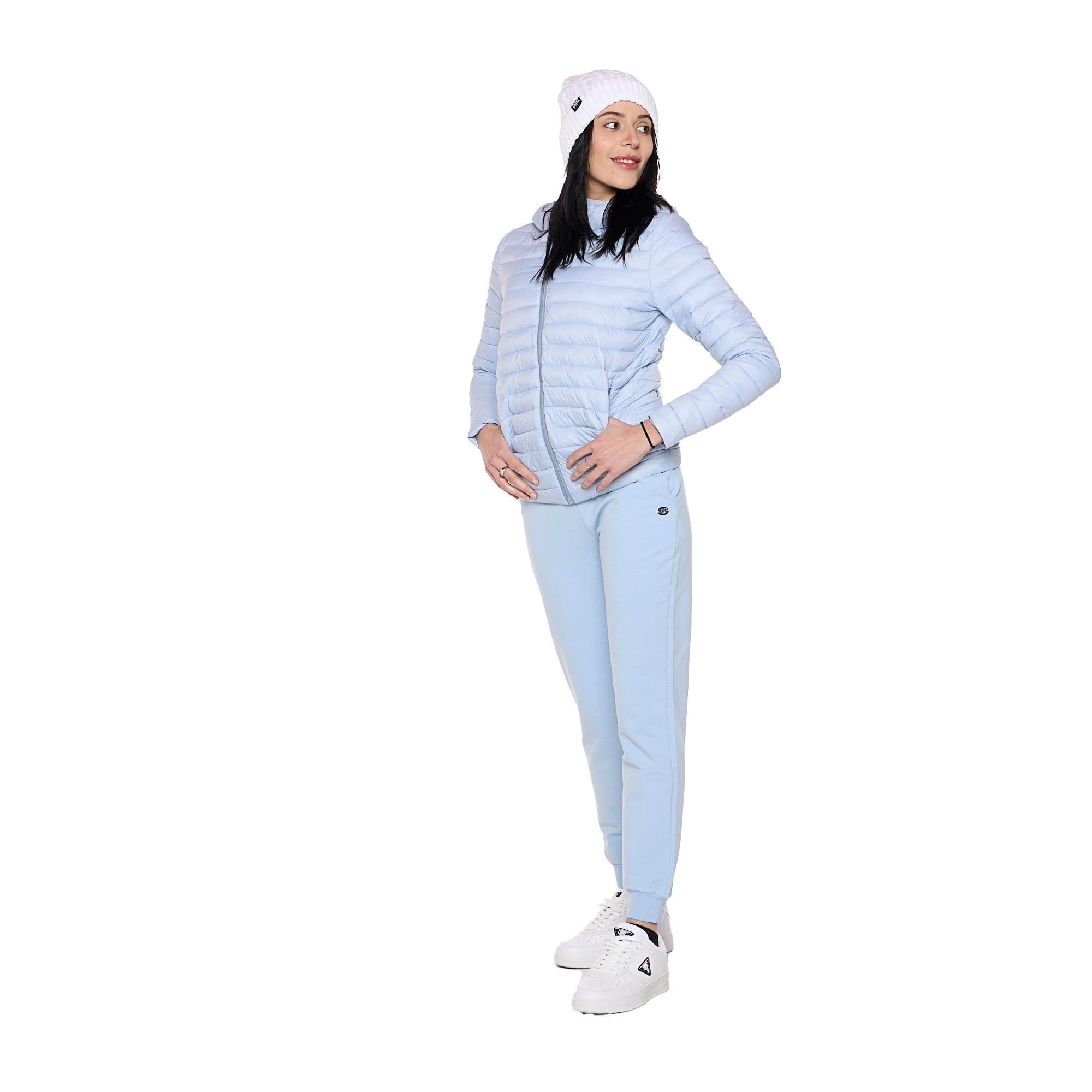 

1947 NEVER WITHOUT Hoodie Down Jacket for Blue Fog [Leone Apparel] Women,