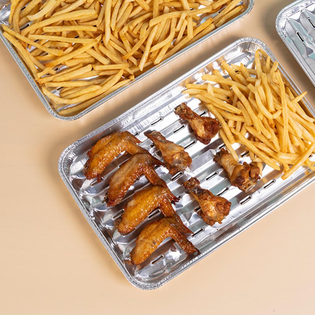 40pieces Aluminum Foil For Outdoor Cooking Disposable Aluminum Foil Barbecue Grilling Trays Safe