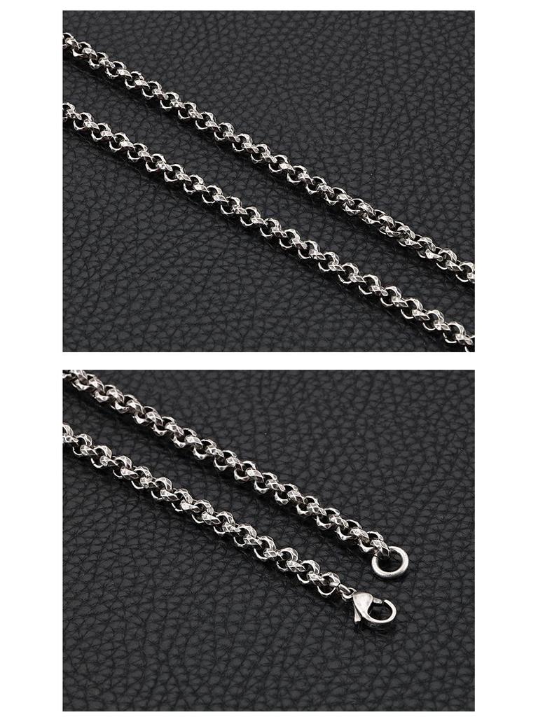 Korean Style Stainless Steel Cross Necklace & Men's Titanium Steel Bracelet Set