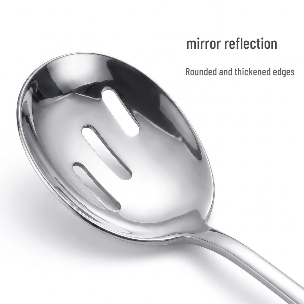 Stainless Steel Buffet Serving Spoon and Fork Set with Long Handles for Canteens and Restaurants