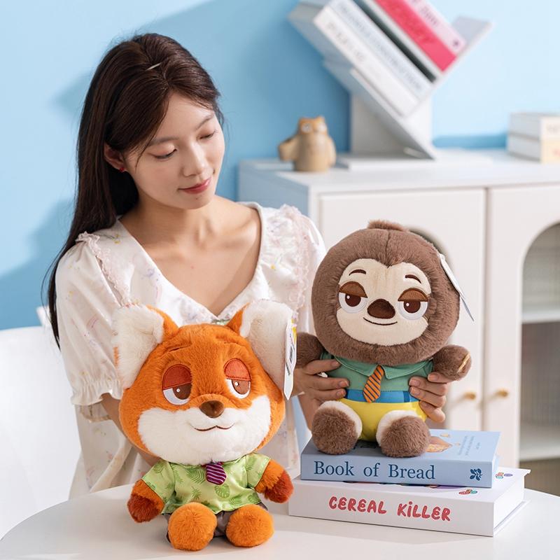 Judy And Nick Soft Plush Dolls Fox Rabbit Plush Toys Gift for Girls Sloth Lightning McQueen Room Decor Plushie