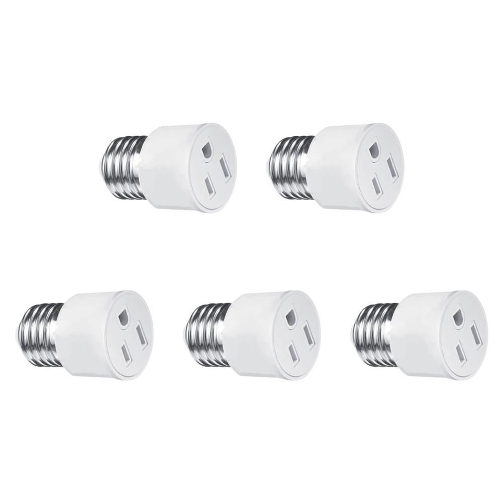 E26/E27 Bulb Base Screw Adapter EU/US Prong Outlet Plug Converter Polarized Light Bulb Socket Adapter Fit for 2/3 Prong Convert