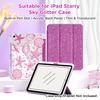 Sparkle Pink/Purple IPad Case/ Stand for Air 4/5/6/7, IPad10/11, Pro 11, Mini 6/7, 10.2". Foldable, W/ Pen Slot, Auto Wake/sleep