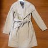 Used Long coat with belt light gray