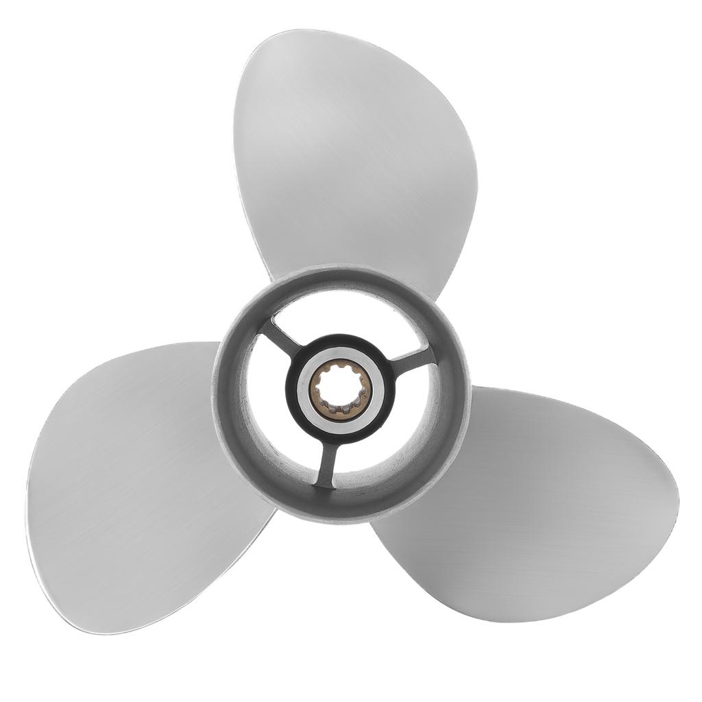 10 1 4x12in Boat Outboard Propeller 3 Blades 10T RH Stainless Steel Replacement for Suzuki Engines 20‑30HP