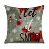Hand-painted New Christmas Pillow Cover Linen Printed Snowman Cushion Simple Versatile Home Decoration Combination Pillow Cover