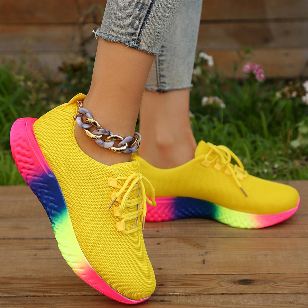 

МОДНЕ ВЗУТТЯ Чоловічі дихаючі спортивні кросівки Спортивне взуття для бігу Відкритий жіночий теніс Тренажер для тренажерного залу 43 жовтий