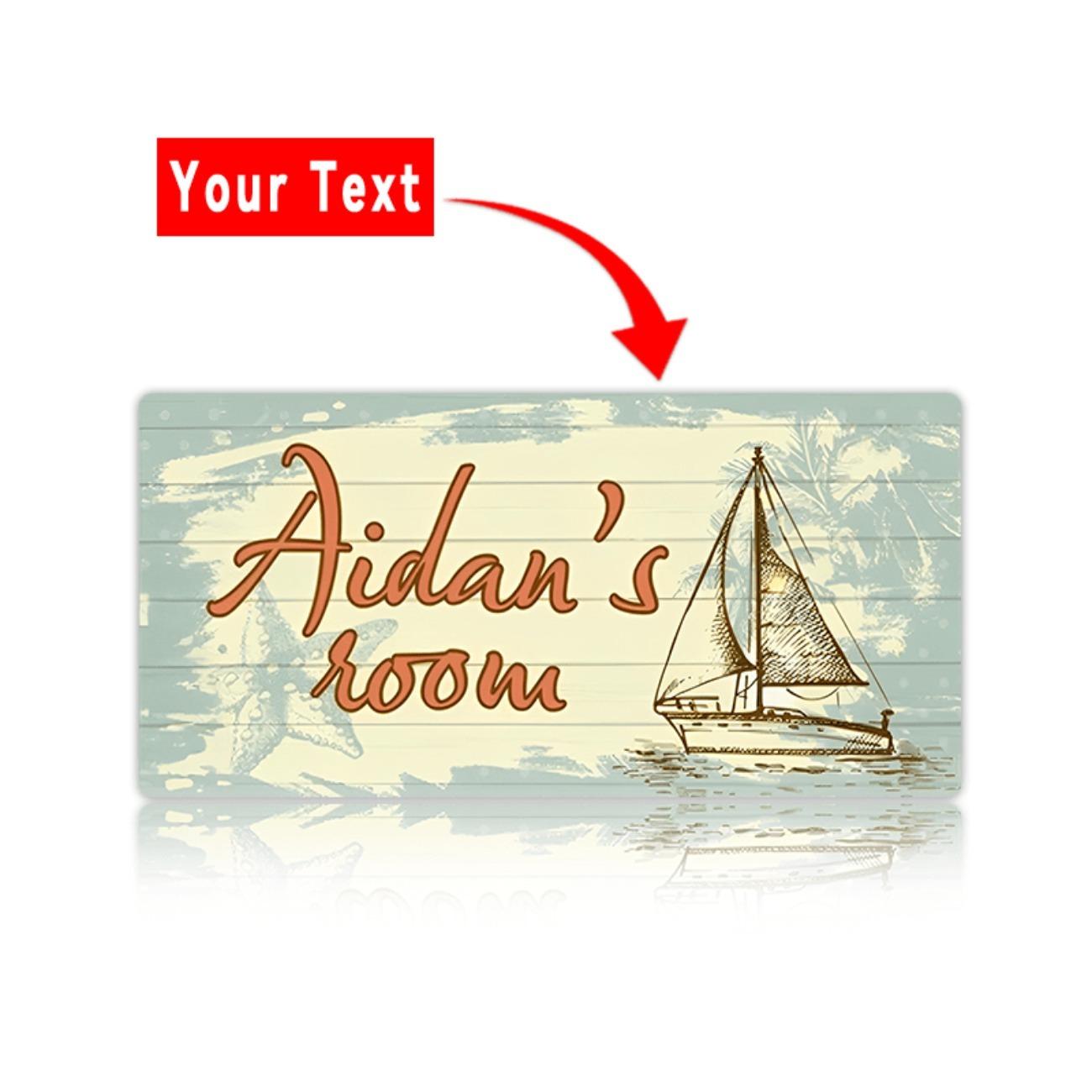 Custom Sailboat Metal Sign Personalized Nautical Wall Art Aluminum Room Decor