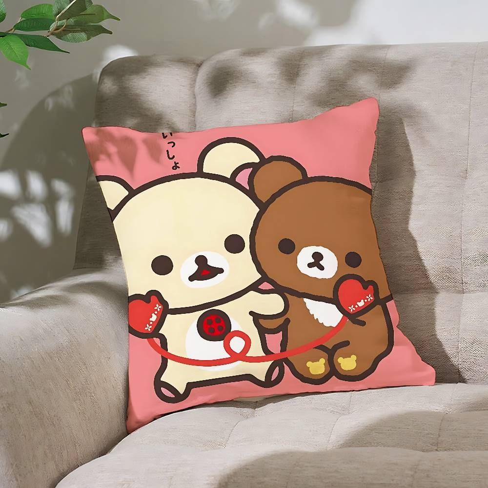 Cute LrilakkumaS Kawaii Pillow Case Cushion Cover Soft Cute Throw Pillow Case For Car Sofa Pillowcase Polyester With Zipper