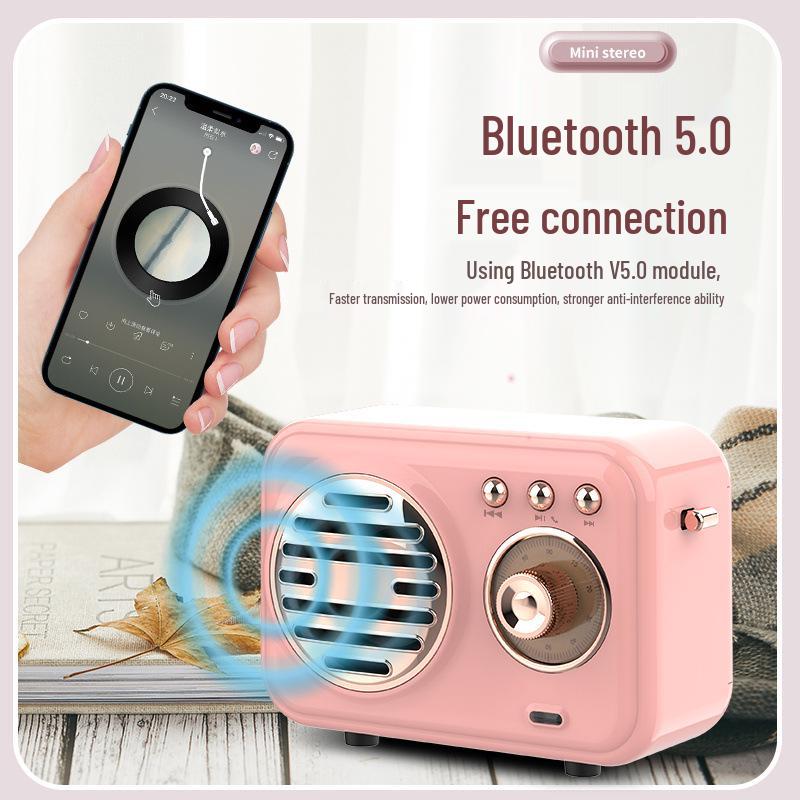 W13 Retro Mini Wireless Outdoor Portable Radio Speaker with Loud Bass