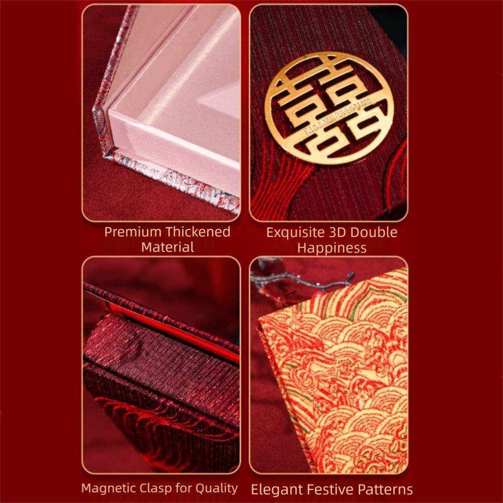 Magnetic Wedding Red Envelope Traditional Big Capacity Money Pocket Vertical Version Stereoscopic Lucky Money Bag